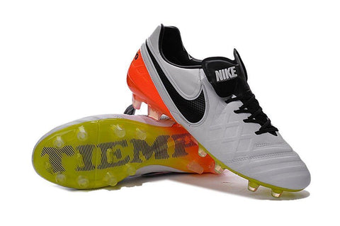 Nike Tiempo Legend VI FG Soccer Cleats White Orange Green - SocSports