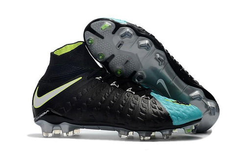 Nike Hypervenom Phantom III DF FG Soccer Cleats Black Turquoise Blue - SocSports