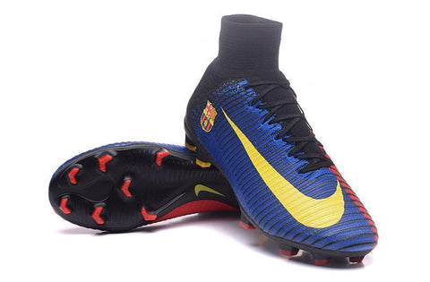 Nike Mercurial Superfly V FC Barcelona FG Soccer Cleats Blue Red Black - SocSports