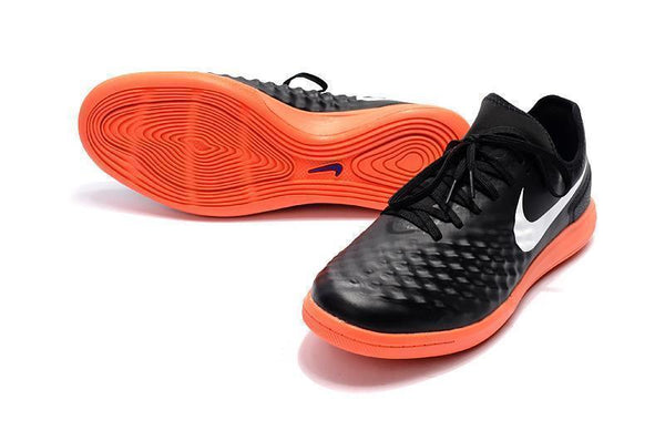 Nike MagistaX Finale II IC Soccer Shoes Black White Orange - SocSports