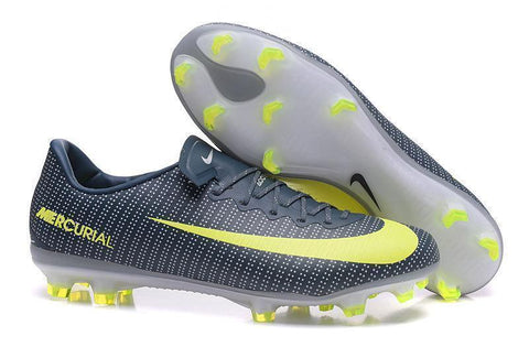 Nike Mercurial Vapor XI CR7 FG Soccer Cleats Seaweed Volt Hasta White - SocSports