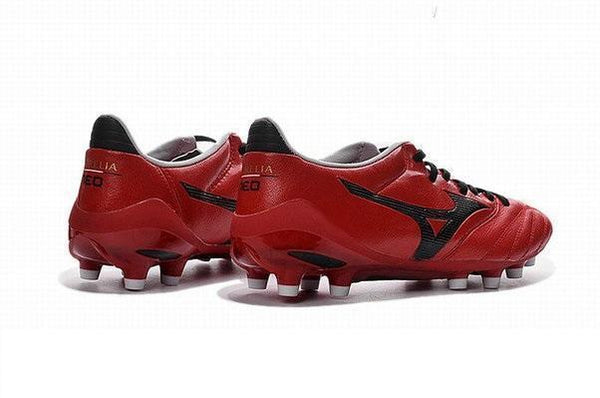 Mizuno Morelia Neo II FG Soccer Cleats Red Black - SocSports