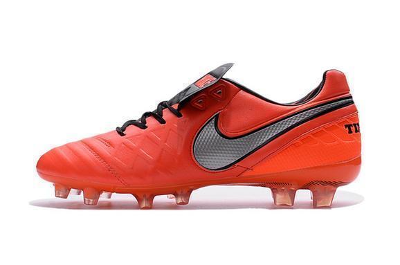 Nike Tiempo Legend VI FG Soccer Cleats Red Grey Black - SocSports