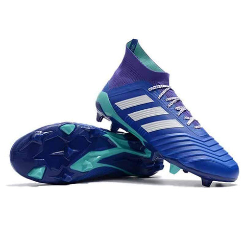 Adidas Predator 18.1 FG Soccer Cleats Purple Blue White turquoise - SocSports