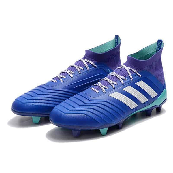 Adidas Predator 18.1 FG Soccer Cleats Purple Blue White turquoise - SocSports