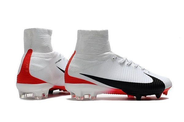 Nike Mercurial Superfly V FG Soccer Cleats White Red Black - SocSports