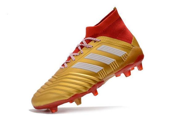 Adidas Predator 18.1 FG Soccer Cleats Golden Core White Red - SocSports
