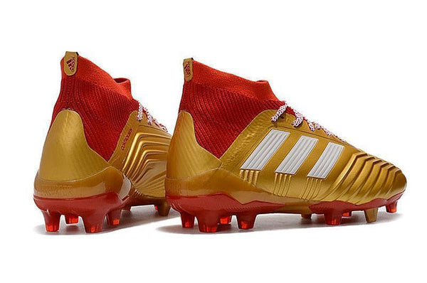 Adidas Predator 18.1 FG Soccer Cleats Golden Core White Red - SocSports