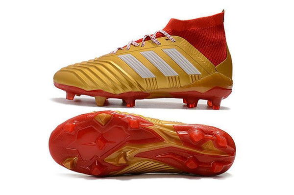 Adidas Predator 18.1 FG Soccer Cleats Golden Core White Red - SocSports