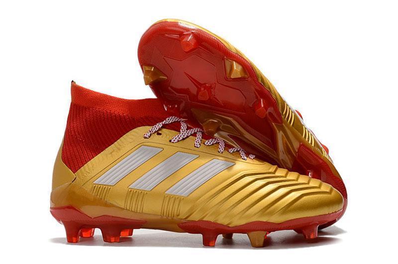 Adidas Predator 18.1 FG Soccer Cleats Golden Core White Red - SocSports