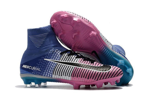 Nike Mercurial Superfly V FG Soccer Cleats Pink White Blue - SocSports