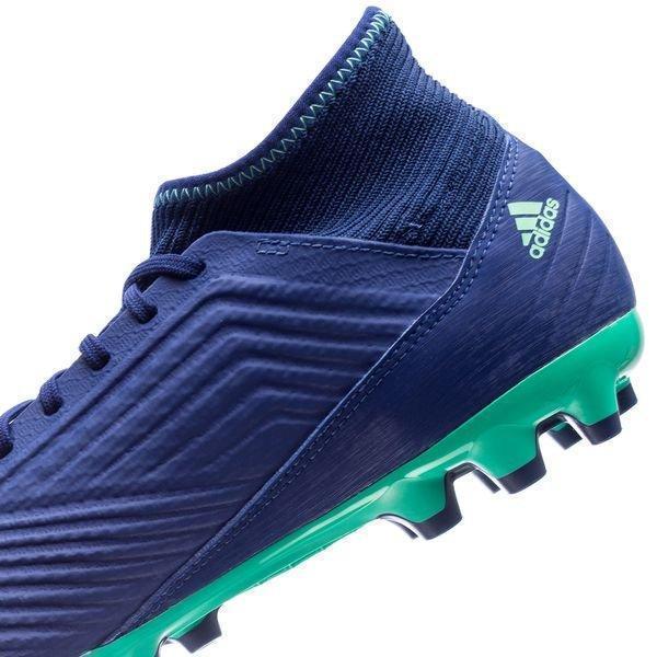 Adidas Predator 18.3 AG/FG Soccer Cleats Royal Blue White Green - SocSports