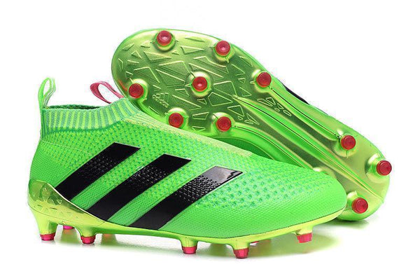 Adidas ACE 16+ Purecontrol FG/AG Soccer Cleats Solar Green Pink Black - SocSports