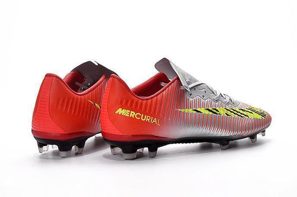 Nike Mercurial Vapor XI FG Soccer Cleats Silver Yellow Red - SocSports