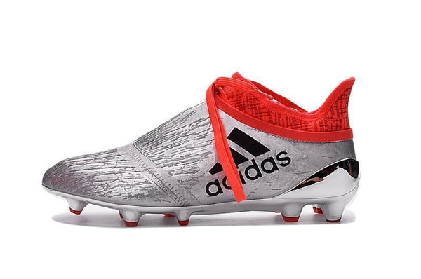 Adidas X 16+ Purechaos FG/AG Soccer Cleats Silver Metallic Solar Red - SocSports