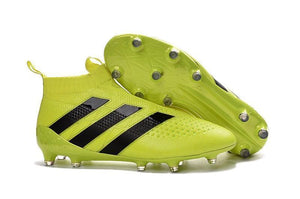 Adidas ACE 16+ Purecontrol FG/AG Soccer Cleats Solar Yellow Black - SocSports