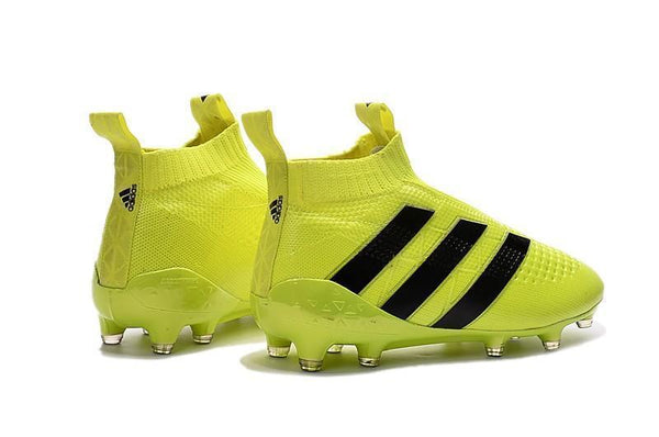 Adidas ACE 16+ Purecontrol FG/AG Soccer Cleats Solar Yellow Black - SocSports