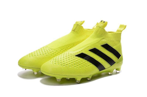 Adidas ACE 16+ Purecontrol FG/AG Soccer Cleats Solar Yellow Black - SocSports