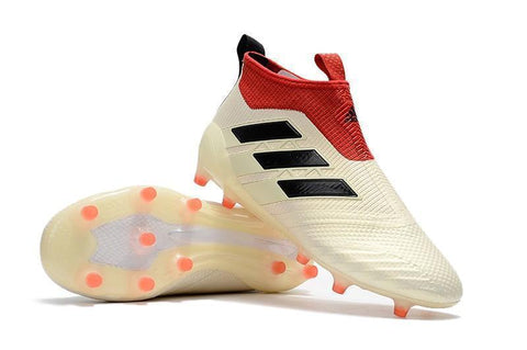 Adidas Ace 17+ Purecontrol FG Champagne Soccer Cleats White Red Black - SocSports