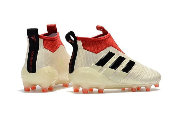 Adidas Ace 17+ Purecontrol FG Champagne Soccer Cleats White Red Black - SocSports