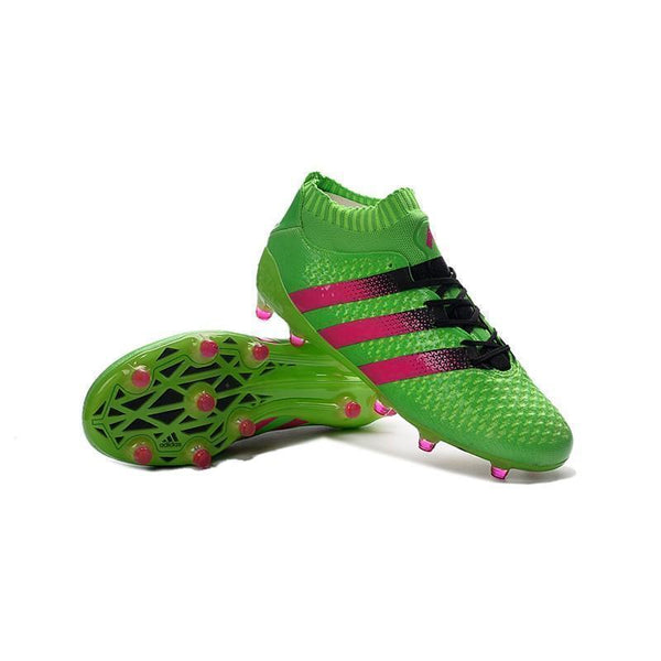 ADIDAS ACE 16.1 PRIMEKNIT FG - SOLAR GREENSHOCK PINKCORE BLACK - SocSports