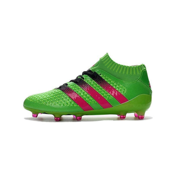 ADIDAS ACE 16.1 PRIMEKNIT FG - SOLAR GREENSHOCK PINKCORE BLACK - SocSports