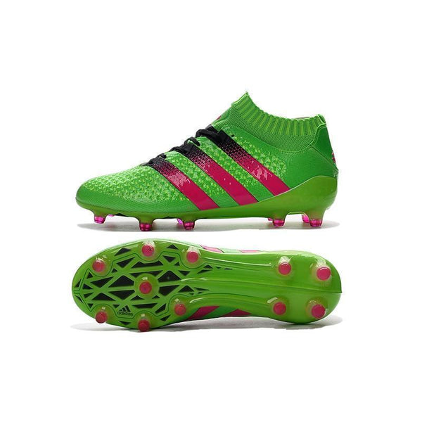 ADIDAS ACE 16.1 PRIMEKNIT FG - SOLAR GREENSHOCK PINKCORE BLACK - SocSports