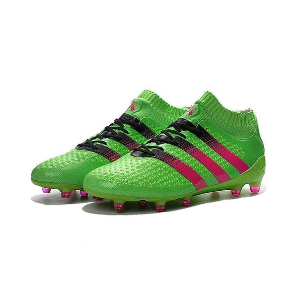 ADIDAS ACE 16.1 PRIMEKNIT FG - SOLAR GREENSHOCK PINKCORE BLACK - SocSports