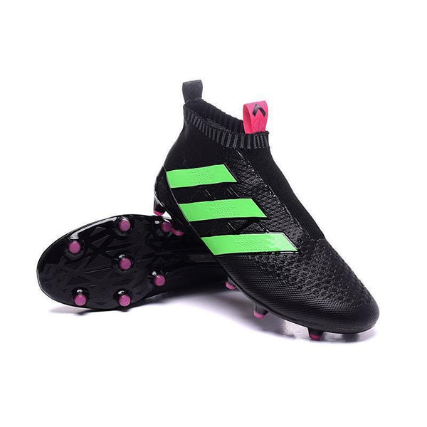 ADIDAS ACE 16 PURECONTROL FG - CORE BLACKSHOCK PINKSOLAR GREEN - SocSports