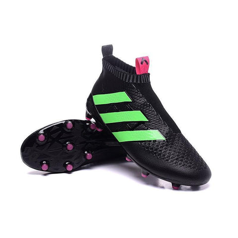 ADIDAS ACE 16 PURECONTROL FG - CORE BLACKSHOCK PINKSOLAR GREEN - SocSports