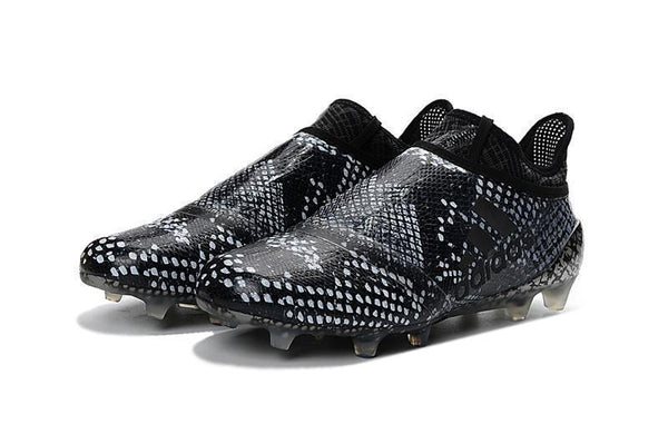 Adidas X 16+ Purechaos FG/AG Soccer Cleats Black Grey Snakeskin - SocSports