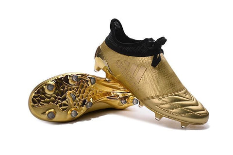 Adidas X 16+ Purechaos FG/AG Soccer Cleats Golden Black - SocSports
