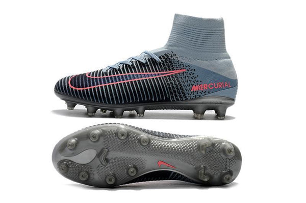 Nike Mercurial Superfly V AG Soccer Cleats Black Grey Pink - SocSports