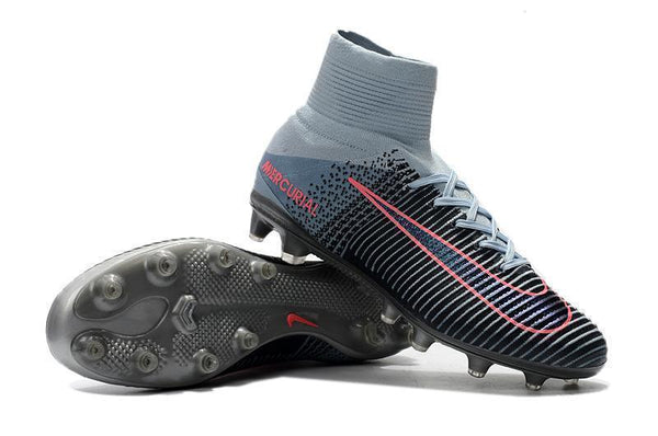 Nike Mercurial Superfly V AG Soccer Cleats Black Grey Pink - SocSports