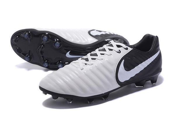 Nike Tiempo Legend VII FG Soccer Cleats White Black - SocSports