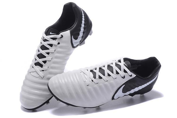 Nike Tiempo Legend VII FG Soccer Cleats White Black - SocSports