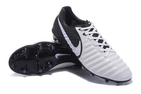 Nike Tiempo Legend VII FG Soccer Cleats White Black - SocSports