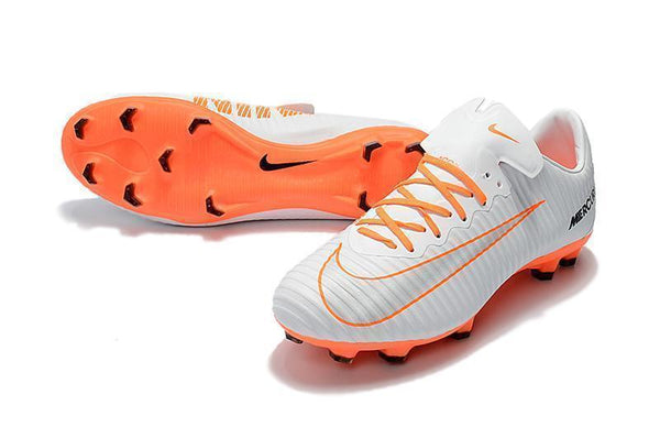 Nike Mercurial Vapor XI FG Soccer Cleats White Orange - SocSports