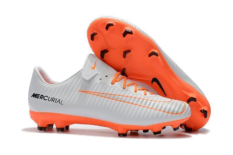 Nike Mercurial Vapor XI FG Soccer Cleats White Orange - SocSports