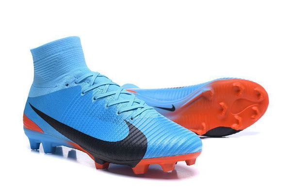 Nike Mercurial Superfly V FG Soccer Cleats Blue Orange Black - SocSports