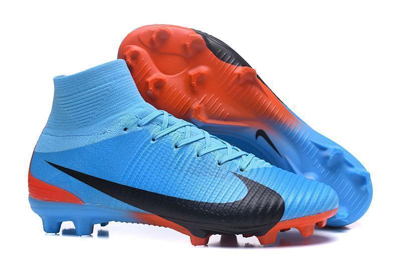 Nike Mercurial Superfly V FG Soccer Cleats Blue Orange Black - SocSports