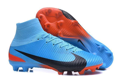 Nike Mercurial Superfly V FG Soccer Cleats Blue Orange Black - SocSports
