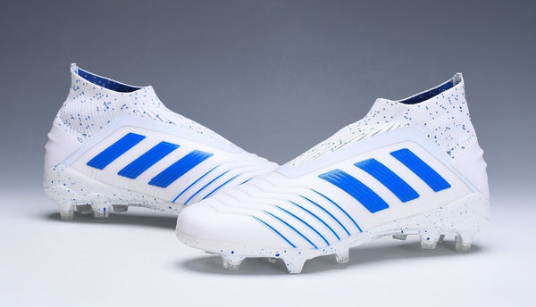 Adidas Predator 19.1 FG White Blue no Lace - SocSports