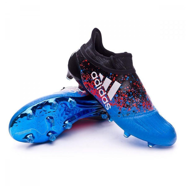 Adidas X 16+ Purechaos FG/AG Soccer Cleats Blue Black - SocSports