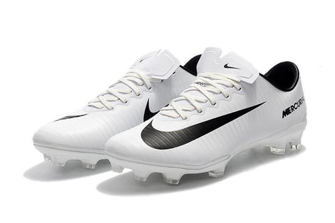 Nike Mercurial Vapor XI FG Soccer Cleats White Black - SocSports