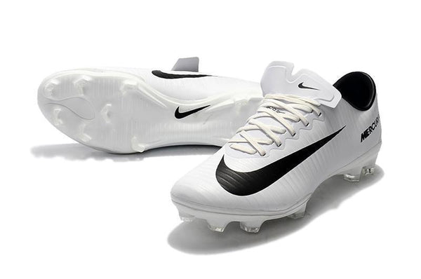 Nike Mercurial Vapor XI FG Soccer Cleats White Black - SocSports