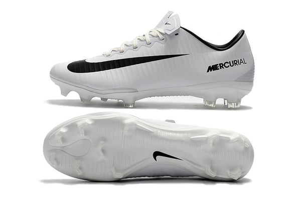 Nike Mercurial Vapor XI FG Soccer Cleats White Black - SocSports