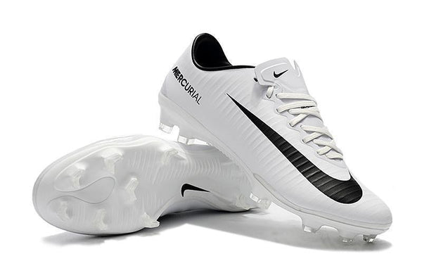 Nike Mercurial Vapor XI FG Soccer Cleats White Black - SocSports