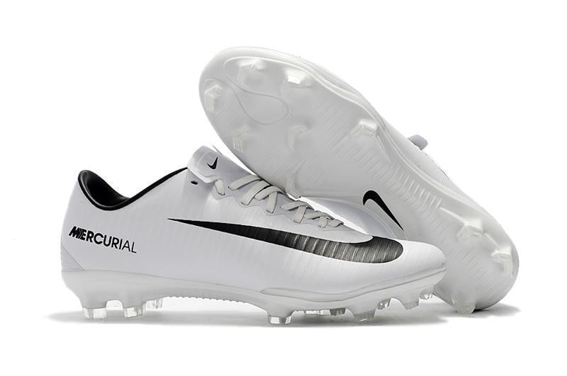 Nike Mercurial Vapor XI FG Soccer Cleats White Black - SocSports