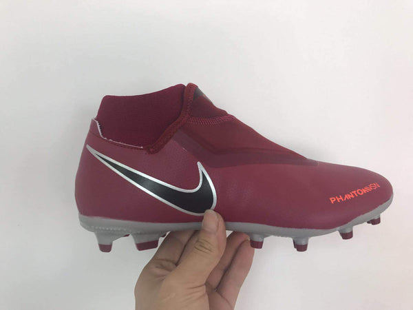 Nike Phantom Vision Elite DF FG Soccer Cleats Maroon Silver Black - SocSports